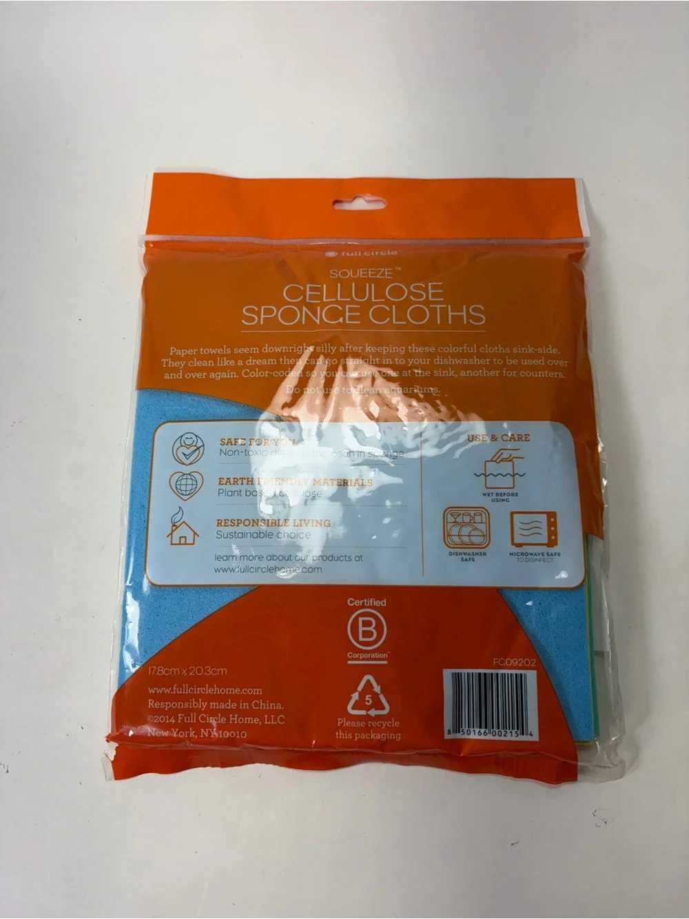 Full Circle Squeeze Cellulose Sponge Cloths, Set of 3 NEW